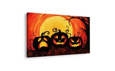 WANDBILD KÜRBIS IM SCHEIN DES VOLLMONDS - HALLOWEEN- UND HORROR-BILDER - BILDER
