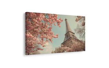 KÉP EIFFEL-TORONY RÓZSASZÍN VIRÁGOK KÖZÖTT - PÁRIZS KÉPEK - KÉPEK