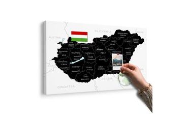 PARAFA KÉP STÍLUSOS FEKETE MAGYARORSZÁG TÉRKÉPE - PARAFA KÉPEK - KÉPEK
