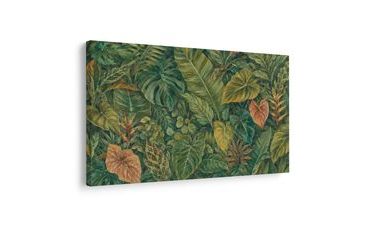 TABLEAU SUR TOILE – FEUILLAGE TROPICAL DANS LES TONS VERTS - TABLEAUX ARBRES ET FEUILLES - TABLEAUX
