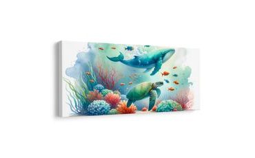 OBRAZ ŽELVA A VELRYBA V OCEÁNU - PICTURES UNDERWATER WORLD - PICTURES