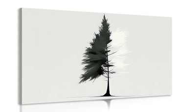 WANDBILD MINIMALISTISCHER NADELBAUM - BILDER BÄUME UND LAUB - BILDER