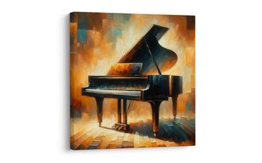 OBRAZ KONCERTNÍ KLAVÍR V TEPLE - OBRAZY IMITACE OLEJOMALBY - OBRAZY