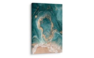 TABLEAU SUR TOILE – OCÉAN ABSTRAIT AUX TONS SABLE - TABLEAUX DE LA MER ET DE LA PLAGE - TABLEAUX