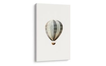 WANDBILD HEISSLUFTBALLON IN PASTELLFARBEN - KINDERBILDER TIERE - BILDER
