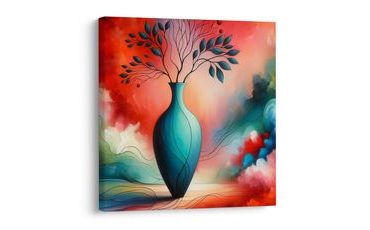 OBRAZ ZÁŘIVÁ VÁZA V ABSTRAKCI - OBRAZY STROMY ŽIVOTA - OBRAZY