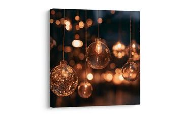TABLEAU SUR TOILE – ÉCLAIRAGE FÉERIQUE AVEC EFFET BOKEH - TABLEAUX DE NOËL ET D’HIVER - TABLEAUX