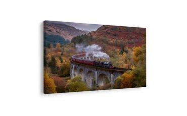 QUADRO SU TELA – TRENO A VAPORE - QUADRI DI NATURA E PAESAGGIO - STAMPE E QUADRI