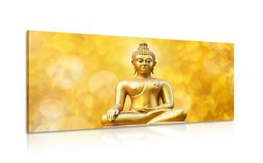 WANDBILD GOLDENE BUDDHA-STATUE - BILDER MIT FENG SHUI-MOTIVEN - BILDER