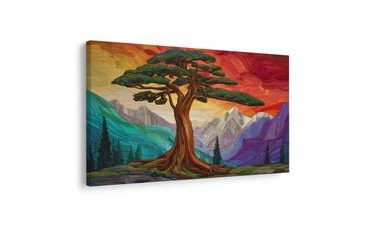 OBRAZ NÁDHERNÝ STROM ŽIVOTA V HORÁCH - OBRAZY STROMY ŽIVOTA - OBRAZY