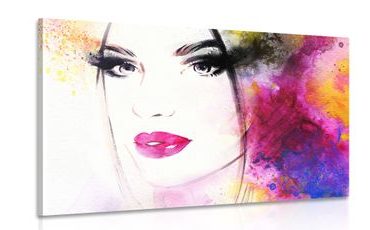 CANVAS PRINT FASHIONABLE FEMALE PORTRAIT - PICTURES OF WOMEN - PICTURES