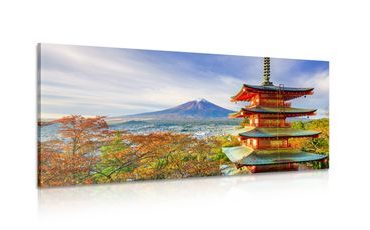 WANDBILD BLICK AUF CHUREITO PAGODA UND DEN BERG FUJI - BILDER VON NATUR UND LANDSCHAFT - BILDER