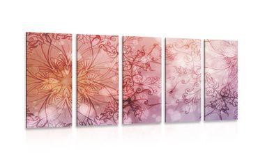 5-TEILIGES WANDBILD BLUMENMANDALA - BILDER MIT FENG SHUI-MOTIVEN - BILDER