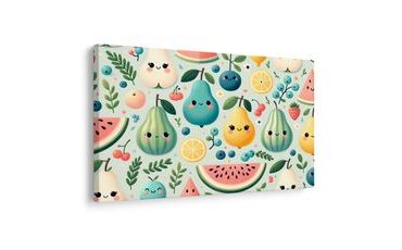 TABLEAU SUR TOILE – FRUITS ADORABLES AVEC DES VISAGES - TABLEAUX POUR ENFANTS : CRÉATURES DE CONTES DE FÉES - TABLEAUX