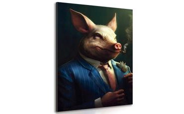 CANVAS PRINT ANIMAL GANGSTER PIG - PICTURES OF ANIMAL GANGSTERS - PICTURES