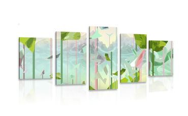 5-PIECE CANVAS PRINT ABSTRACT PARADISE - ABSTRACT PICTURES - PICTURES