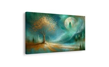WANDBILD LEBENSBAUM IM MONDSCHEIN - BILDER BÄUME DES LEBENS - BILDER
