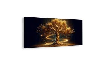WANDBILD MYSTISCHER LEBENSBAUM BEI NACHT - BILDER BÄUME DES LEBENS - BILDER