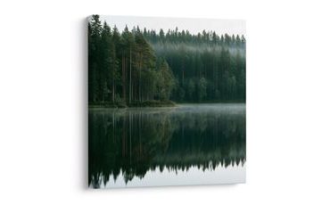 TABLEAU SUR TOILE – BRUME MATINALE SUR LE LAC - TABLEAUX DU LAC - TABLEAUX