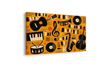 WANDBILD MUSIKALISCHE HARMONIE IN ABSTRAKTION - MUSIKBILDER - BILDER