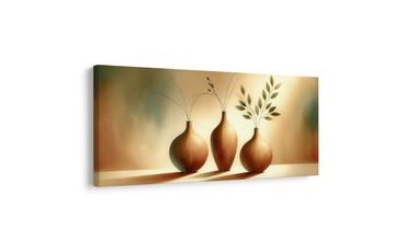 OBRAZ ZLATÉ VÁZY S LISTY - BOTANICKÉ OBRAZY - OBRAZY