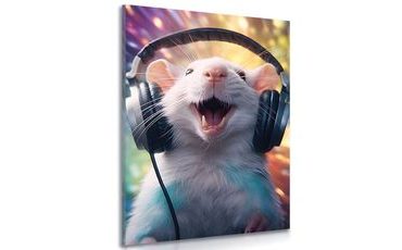 OBRAZ POTKAN SE SLUCHÁTKY - OBRAZY PÁRTY ZVÍŘATA SE SLUCHÁTKY - OBRAZY