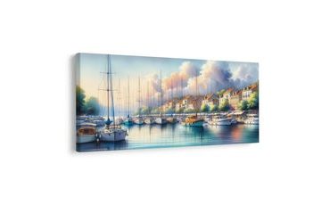 WANDBILD HAFEN MIT BUNTEN HÄUSERN - BILDER MEER UND STRAND - BILDER