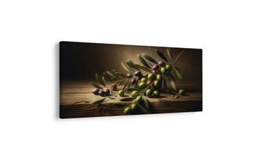 WANDBILD OLIVEN AUF HOLZ - BILDER BÄUME UND LAUB - BILDER