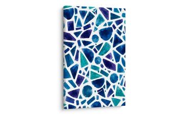 TABLEAU SUR TOILE – ABSTRACTION TURQUOISE AUX FORMES GÉOMÉTRIQUES - IMAGES FORMES ABSTRAITES - TABLEAUX