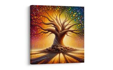 OBRAZ ZÁŘÍCÍ STROM ŽIVOTA S DUHOU - OBRAZY STROMY ŽIVOTA - OBRAZY