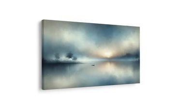 WANDBILD EINSAMES BOOT IM NEBEL - BILDER SEEN - BILDER