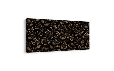 TABLEAU SUR TOILE – MOTIF BOTANIQUE SUR FOND SOMBRE - TABLEAUX ARBRES ET FEUILLES - TABLEAUX