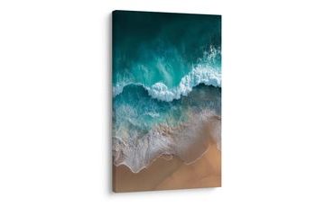 OBRAZ TYRKYSOVÁ VLNA NA PLÁŽI - OBRAZY MOŘE A PLÁŽ - OBRAZY