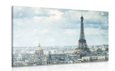 CANVAS PRINT WINTER PARIS - PICTURES OF CITIES - PICTURES