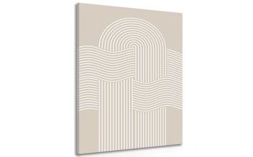 OBRAZ TRENDOVÁ PÍSKOVÁ DUHA MID-CENTURY - ABSTRAKTNÍ OBRAZY - OBRAZY