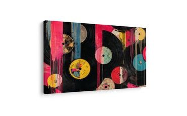 WANDBILD STREET-ART-VINYLPLATTEN - MUSIKBILDER - BILDER