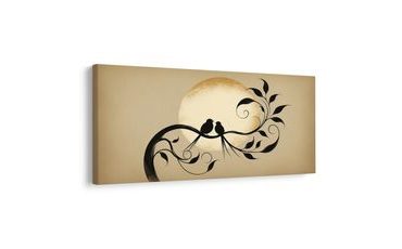 QUADRO SU TELA – INCONTRO DELICATO SU UN RAMO - QADRI DI UCCELLI - STAMPE E QUADRI