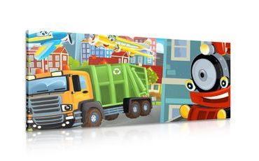 CANVAS PRINT TRAIN IN THE CITY - CHILDRENS PICTURES - PICTURES