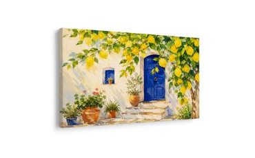 WANDBILD MEDITERRANE ZITRONEN ÜBER DER VERANDA - BILDER VON STÄDTEN - BILDER