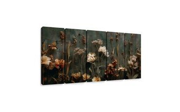 5-TEILIGES WANDBILD BLUMENHARMONIE - BILDER BLUMEN - BILDER