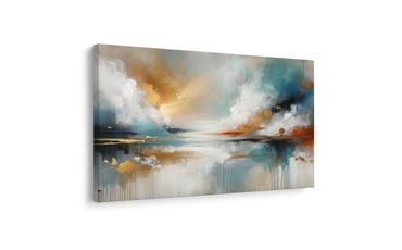 WANDBILD GOLDENER HIMMEL ÜBER DEM WASSER - BILDER SEEN - BILDER