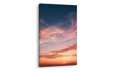 TABLEAU SUR TOILE – CIEL DU SOIR AUX TONS PASTEL - TABLEAUX DE LA NATURE ET DES PAYSAGES - TABLEAUX