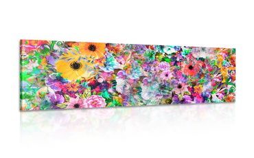 OBRAZ KVĚTINY V PESTROBAREVNÉM PROVEDENÍ - ABSTRAKTNÍ OBRAZY - OBRAZY