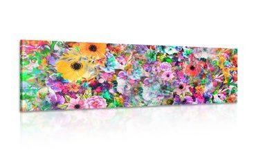 WANDBILD BLUMEN IN BUNTEN FARBEN - ABSTRAKTE BILDER - BILDER