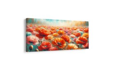 WANDBILD ROTE MOHNBLUMEN IN DER LANDSCHAFT - WANDBILDER FELDER UND WIESEN - BILDER