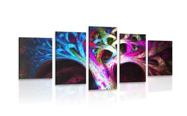 5-PIECE CANVAS PRINT ABSTRACT MYSTERIOUS TREE - ABSTRACT PICTURES - PICTURES