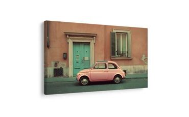 KÉP RÓZSASZÍN RETRO AUTÓ A VÁROSBAN - AUTÓS KÉPEK - KÉPEK