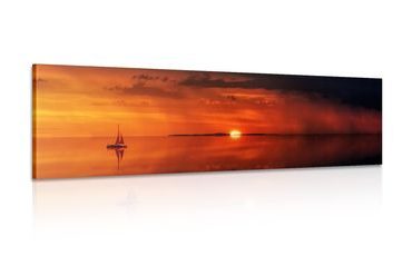 CANVAS PRINT LONELY BOAT - PICTURES OF NATURE AND LANDSCAPE - PICTURES