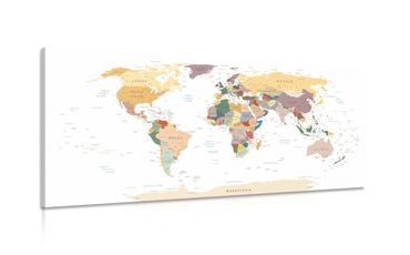 CANVAS PRINT MAP WITH NAMES - PICTURES OF MAPS - PICTURES