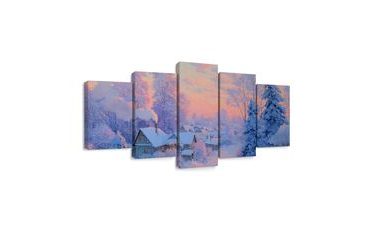 5-DÍLNÝ OBRAZ ZIMNÍ POHÁDKA V HORSKÉ VESNICI - VÁNOČNÍ A ZIMNÍ OBRAZY - OBRAZY
